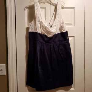 Navy and white dress